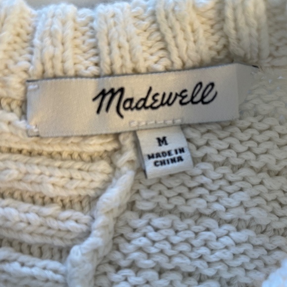 Madewell Knit Lace-back Short Sleeve Sweater ~ MEDIUM - Picture 6 of 9